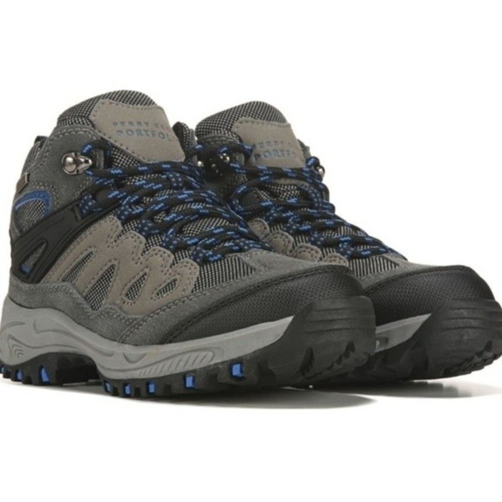 Perry Ellis Portfolio Waterproof Hiking Boots Size 4,  color Charcol/blu…
